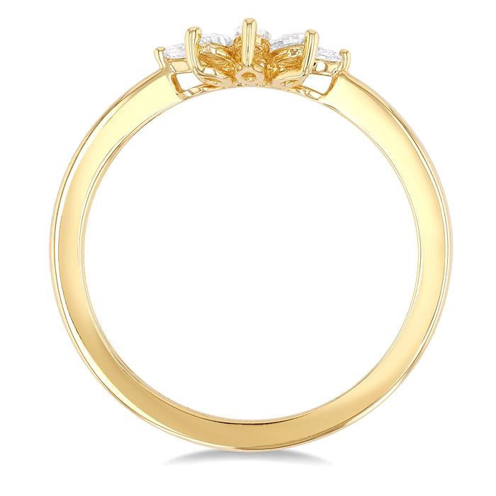 Marquise Shape Chevron Diamond Fashion Ring