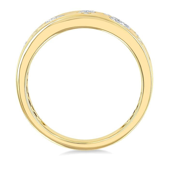 1/2 Ctw Scatter Mixed Diamond Cut Bold Gold Fashion Band in 14K Yellow Gold