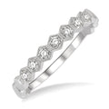 1/6 Ctw Round Cut Diamond Stackable Wedding Band in 14K White Gold