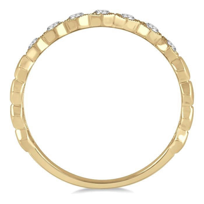 1/6 Ctw Round Cut Diamond Stackable Band 14K Yellow Gold