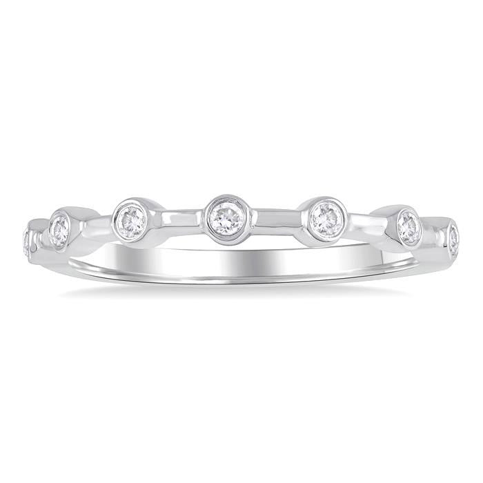 Stackable Bezel Set Diamond Wedding Band