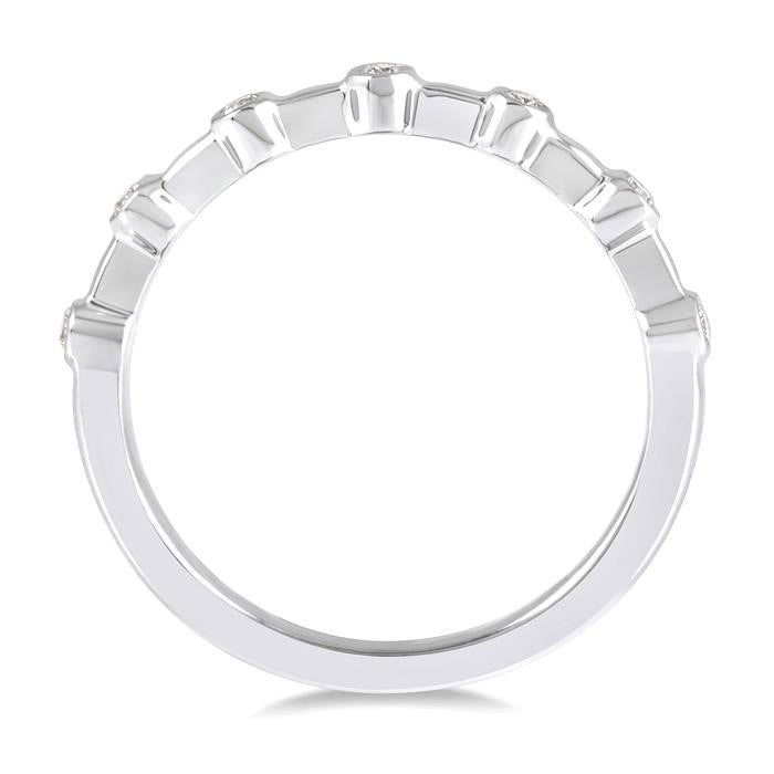 Stackable Bezel Set Diamond Wedding Band