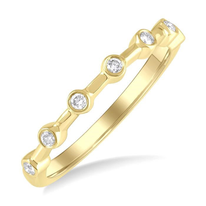 Stackable Bezel Set Diamond Wedding Band