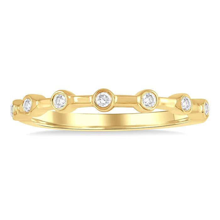 Stackable Bezel Set Diamond Wedding Band