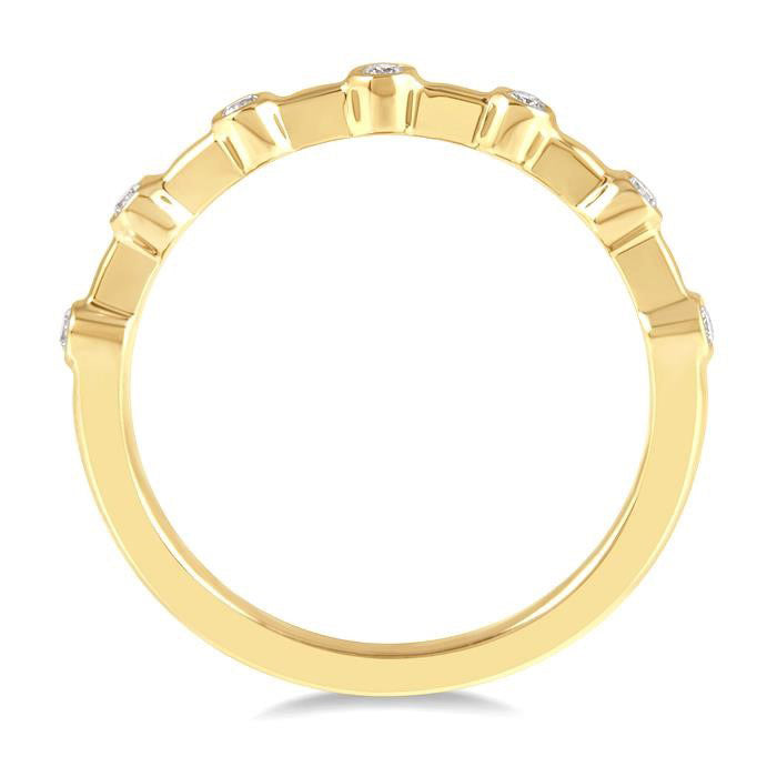 Stackable Bezel Set Diamond Wedding Band
