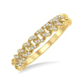 1/6 Ctw Round Cut Diamond Curb & Cuban Fashion Band in 14K Yellow Gold