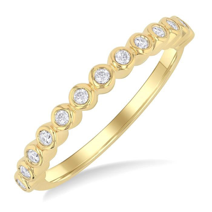 Round Shape Bezel Set Half Eternity Diamond Band