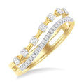 1/4 Ctw Split Curved Twin Row Round Cut Diamond Fashion Band in 14K Yellow Gold