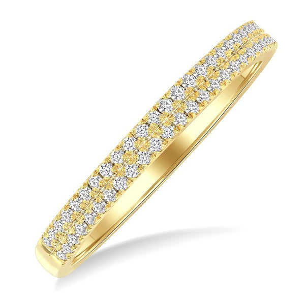 1/5 Ctw Double Row Round Cut Diamond Fashion Ring in 10K Yellow Gold