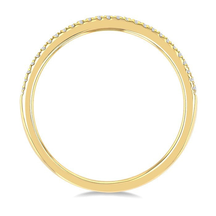 1/5 Ctw Double Row Round Cut Diamond Fashion Ring in 10K Yellow Gold