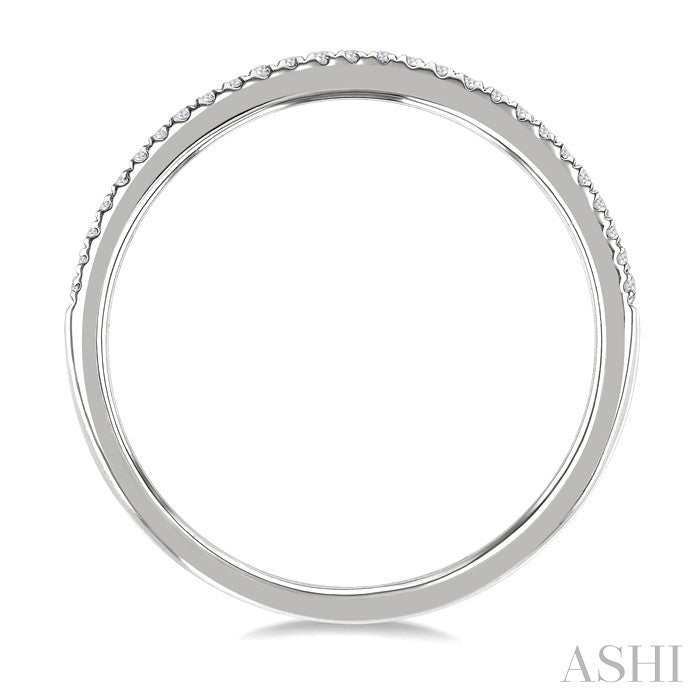 1/5 Ctw Double Row Round Cut Diamond Fashion Ring in 14K White Gold