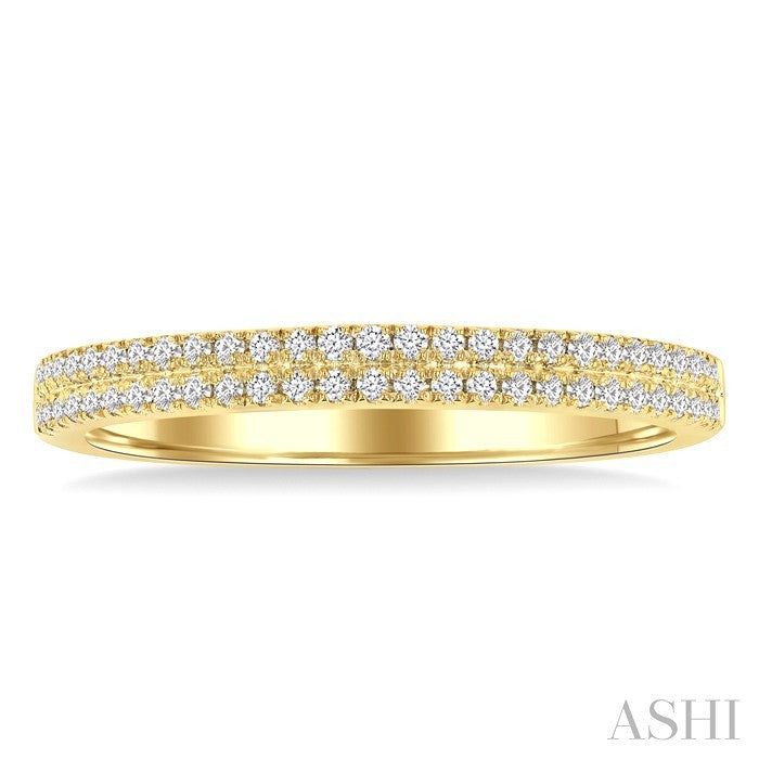 1/5 Ctw Double Row Round Cut Diamond Fashion Ring in 10K Yellow Gold