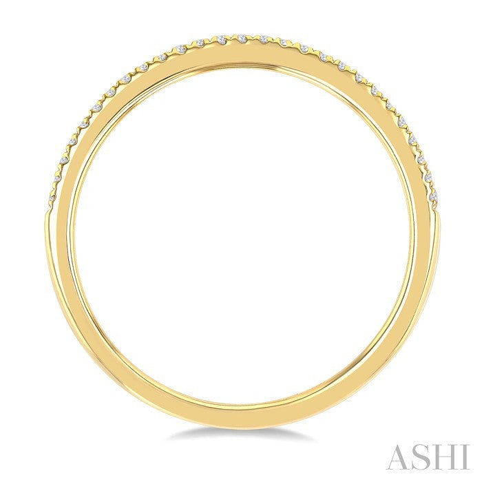 1/5 Ctw Double Row Round Cut Diamond Fashion Ring in 10K Yellow Gold