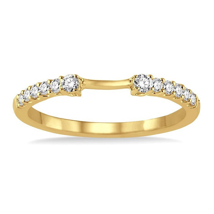1/5 Ctw Round Cut Diamond Fashion Curved Band in 14K Yellow Gold