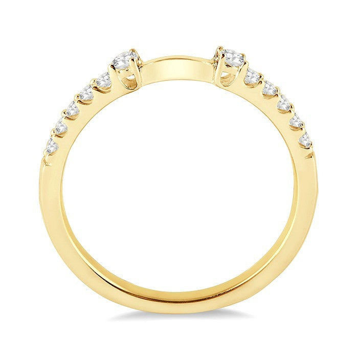 1/5 Ctw Round Cut Diamond Fashion Curved Band in 14K Yellow Gold