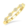 1/10 Ctw Marquise Mount and Ball Link Round Cut Diamond Stack Band in 14K Yellow Gold