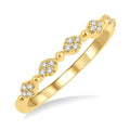 1/10 Ctw Marquise Mount and Ball Link Round Cut Diamond Stack Band in 14K Yellow Gold