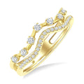 1/4 Ctw Curvy Split Twin Row Round Cut Diamond Fashion Band in 14K Yellow Gold