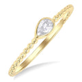 East-West Pear Diamond Ring in Yellow Gold