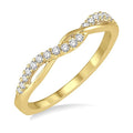 1/5 Ctw Twisted Top Round Cut Diamond Wedding Band in 14K Yellow Gold