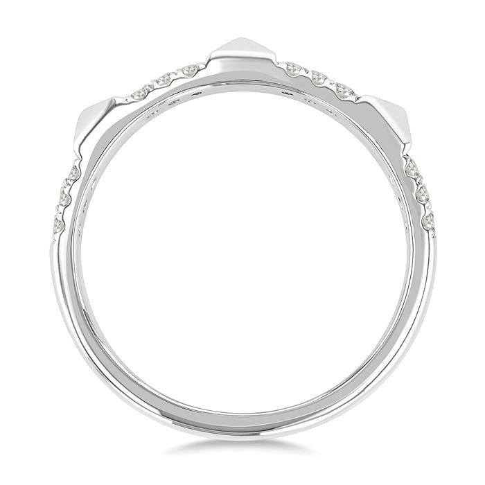 1/4 Ctw Pyramid Accent Round Cut Diamond Fashion Ring in 10K White Gold