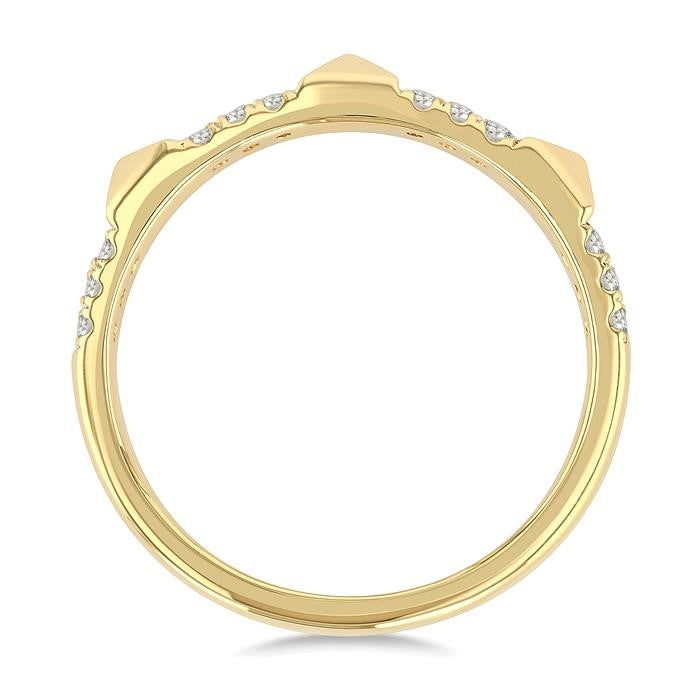 1/4 Ctw Pyramid Accent Round Cut Diamond Fashion Ring in 10K Yellow Gold
