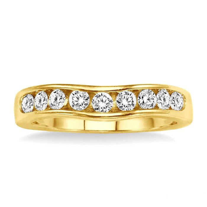1/2 Ctw Round Diamond Matching Wedding Band in 14K Yellow Gold