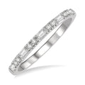 1/6 Ctw Baguette and Round Cut Diamond Stack Band in 14K White Gold