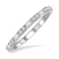 1/6 Ctw Baguette and Round Cut Diamond Stack Band in 14K White Gold