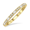 1/6 Ctw Baguette and Round Cut Diamond Stack Band in 14K Yellow Gold