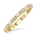 1/6 Ctw Baguette and Round Cut Diamond Stack Band in 14K Yellow Gold