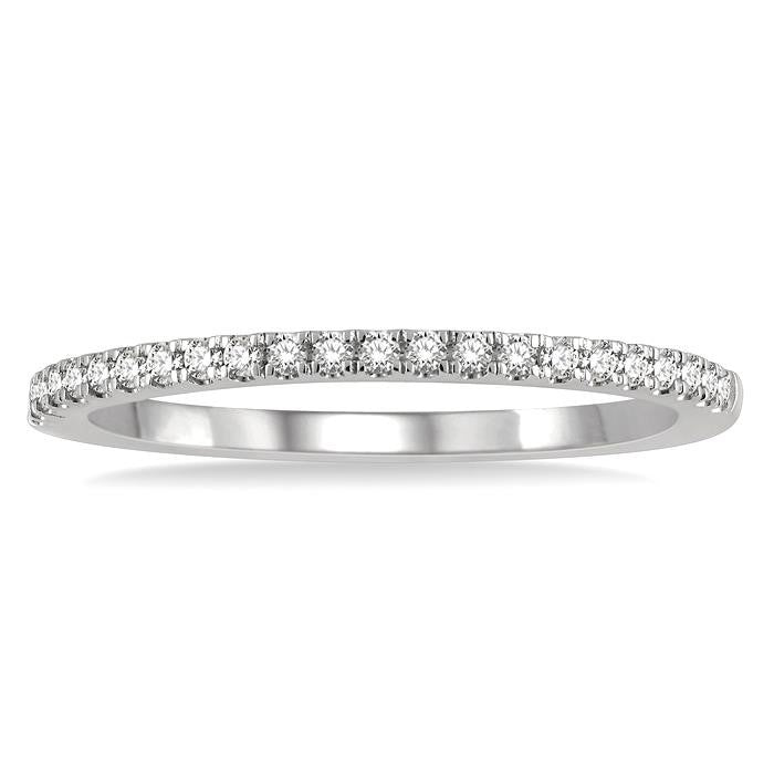 1/6 Ctw Round Cut Diamond Stack Band in 14K White Gold
