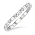 1/3 Ctw Baguette and Round Cut Diamond Wedding Band in 14K White Gold