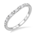 1/3 Ctw Baguette and Round Cut Diamond Wedding Band in 14K White Gold