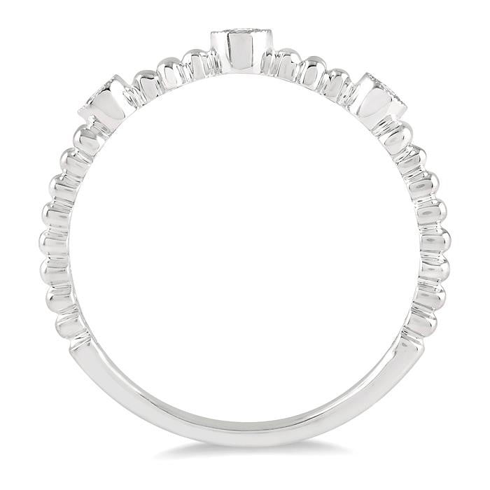 1/5 Ctw Circular Mount Ball Link Round Cut Diamond Bead Bijoux Stackable Band in 14K White Gold