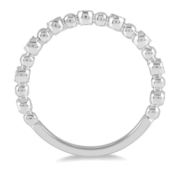 1/6 Ctw Ball Link Round Cut Diamond Bead Bijoux Stack Band in 14K White Gold