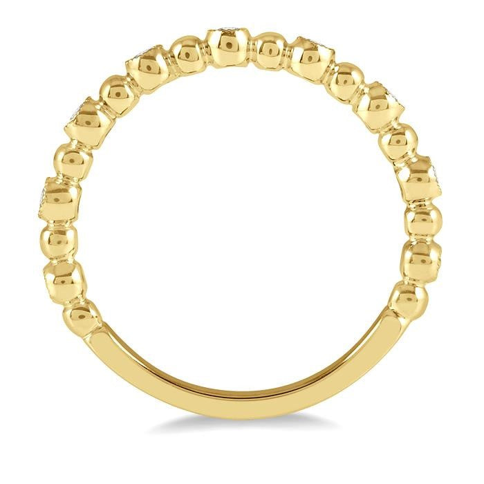 1/6 Ctw Ball Link Round Cut Diamond Bead Bijoux Stack Band in 14K Yellow Gold