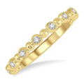 1/6 Ctw Ball Link Round Cut Diamond Stack Band in 14K Yellow Gold