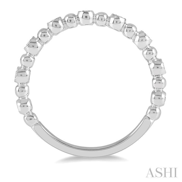 1/6 Ctw Ball Link Round Cut Diamond Bead Bijoux Stack Band in 14K White Gold