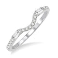 1/4 Ctw Round and Baguette Diamond Wedding Band in 14K White Gold