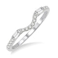 1/4 Ctw Round and Baguette Diamond Wedding Band in 14K White Gold