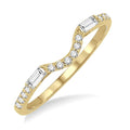 1/4 Ctw Round and Baguette Diamond Wedding Band in 14K Yellow Gold