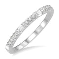 1/4 Ctw Baguette and Round Cut Diamond Stack Band in 14K White Gold