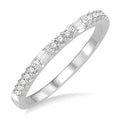 1/4 Ctw Baguette and Round Cut Diamond Stack Band in 14K White Gold