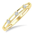 1/10 Ctw Open Window Frames Round Cut Diamond Stackable Fashion Band in 14K Yellow Gold