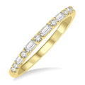 1/3 Ctw Alternating Baguette and Round Cut Diamond Wedding Band in 14K Yellow Gold