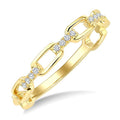 1/20 Ctw Octagon Shaped Open Window Links Round Cut Diamond Stackable Fashion Band in 14K Yellow Gold