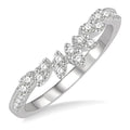 1/4 Ctw Marquise Garland Round Cut Diamond Wedding Band in 14K White Gold