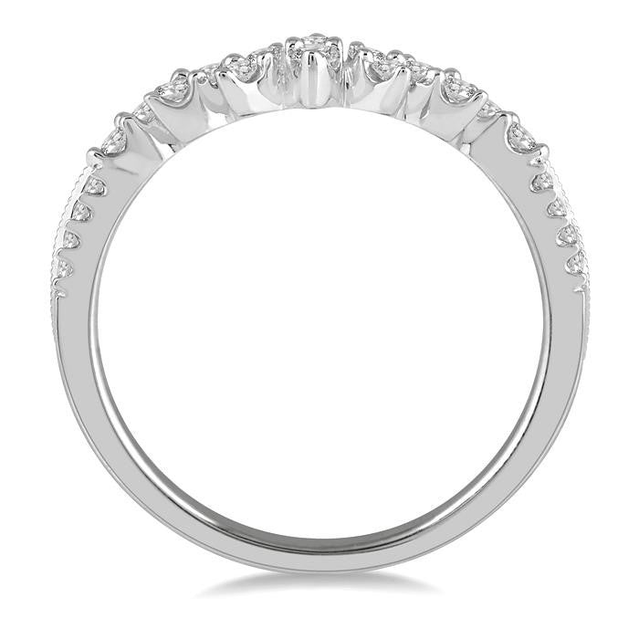 1/4 Ctw Marquise Garland Round Cut Diamond Wedding Band in 14K White Gold