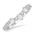 3/8 Ctw Pear and Round Cut Diamond Wedding Band in 14K White Gold